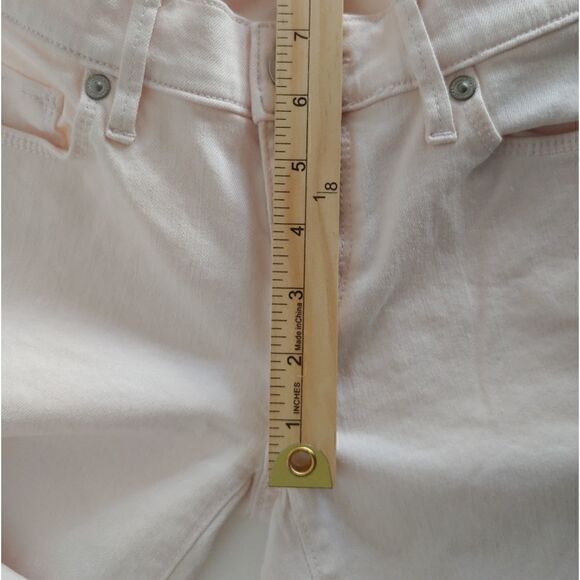 Ann Taylor LOFT Modern Straight Cuffed Cropped Jeans Pants in Light Pink 24/00 - Picture 11 of 12